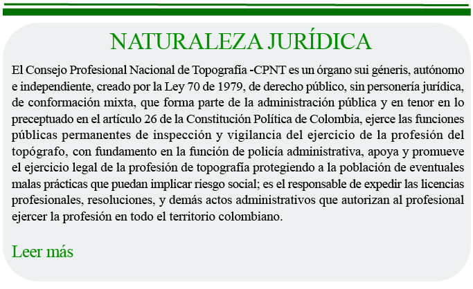 Naturaleza juridica CPNT 2019